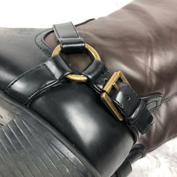 Chaps Brown And Black Rider Boots with a Buckle 7B - Picture 9 of 14